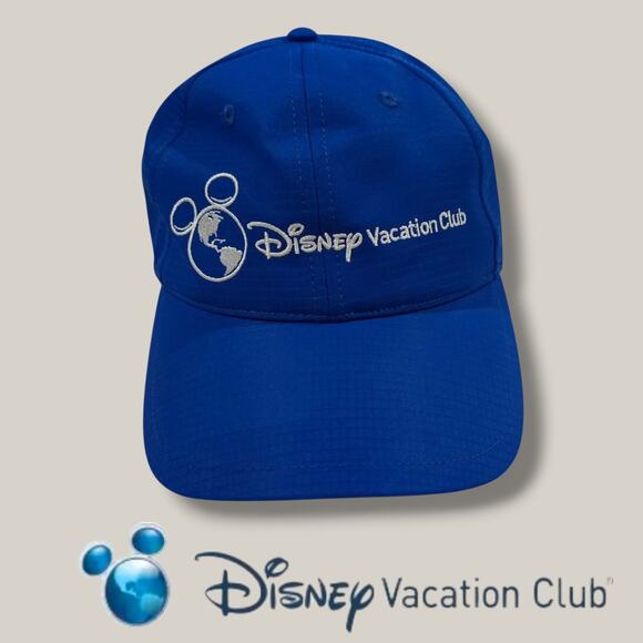 Disney Vacation Club Member Blue Adjustable Hat Embroidered Logo 100% Polyester - Picture 6 of 6